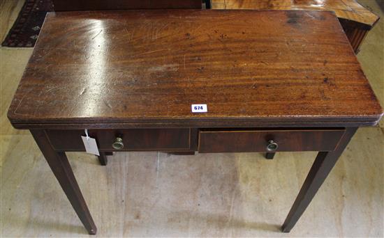 George III mahogany folding-top tea table